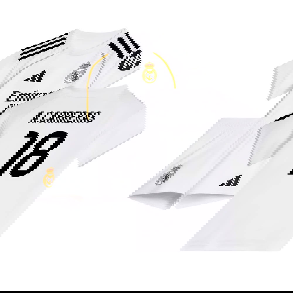 Tanie Koszulki Piłkarskie Real Madryt Dziecięca ACARRERAS #18 Główna 2025-2026 Stroje Piłkarskie