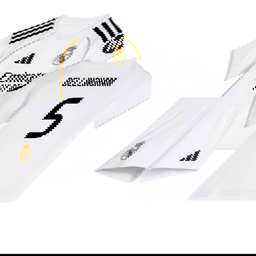 Tanie Koszulki Piłkarskie Real Madryt Dziecięca BELLINGHAM #5 Główna 2025-2026 Stroje Piłkarskie