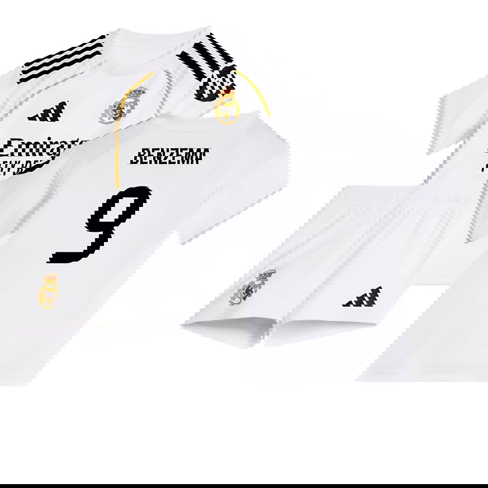 Tanie Koszulki Piłkarskie Real Madryt Dziecięca BENZEMA #9 Główna 2025-2026 Stroje Piłkarskie