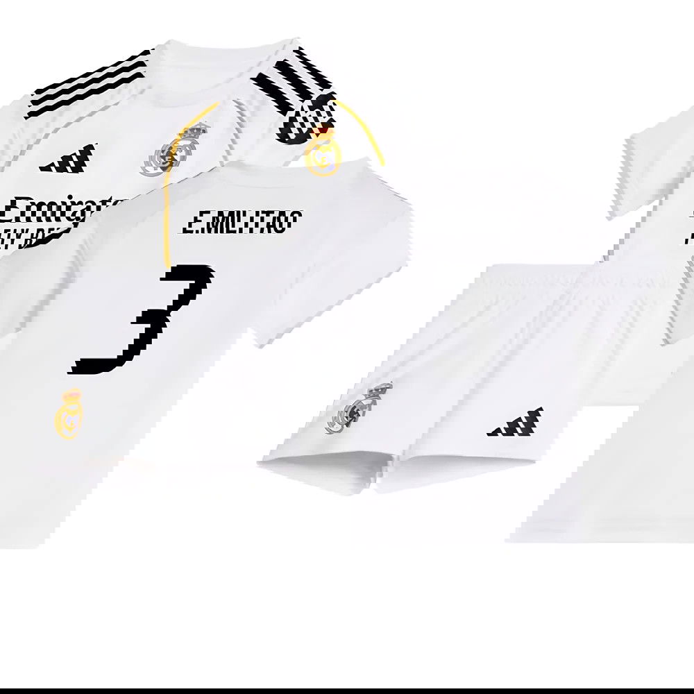 Tanie Koszulki Piłkarskie Real Madryt Dziecięca EMILITAO #3 Główna 2025-2026 Stroje Piłkarskie