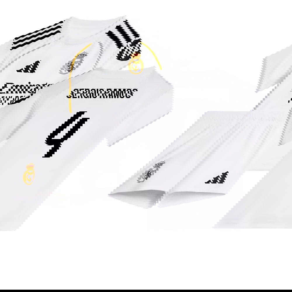 Tanie Koszulki Piłkarskie Real Madryt Dziecięca SERGIO RAMOS #4 Główna 2025-2026 Stroje Piłkarskie