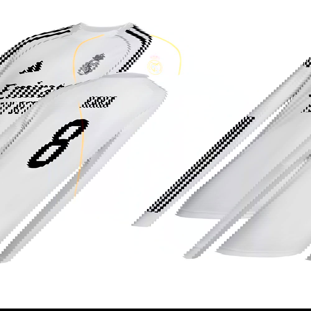 Tanie Koszulki Piłkarskie Real Madryt Długi rękaw KAKA #8 Główna 2025-2026 Stroje Piłkarskie