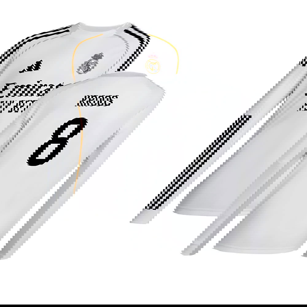 Tanie Koszulki Piłkarskie Real Madryt Długi rękaw KROOS #8 Główna 2025-2026 Stroje Piłkarskie