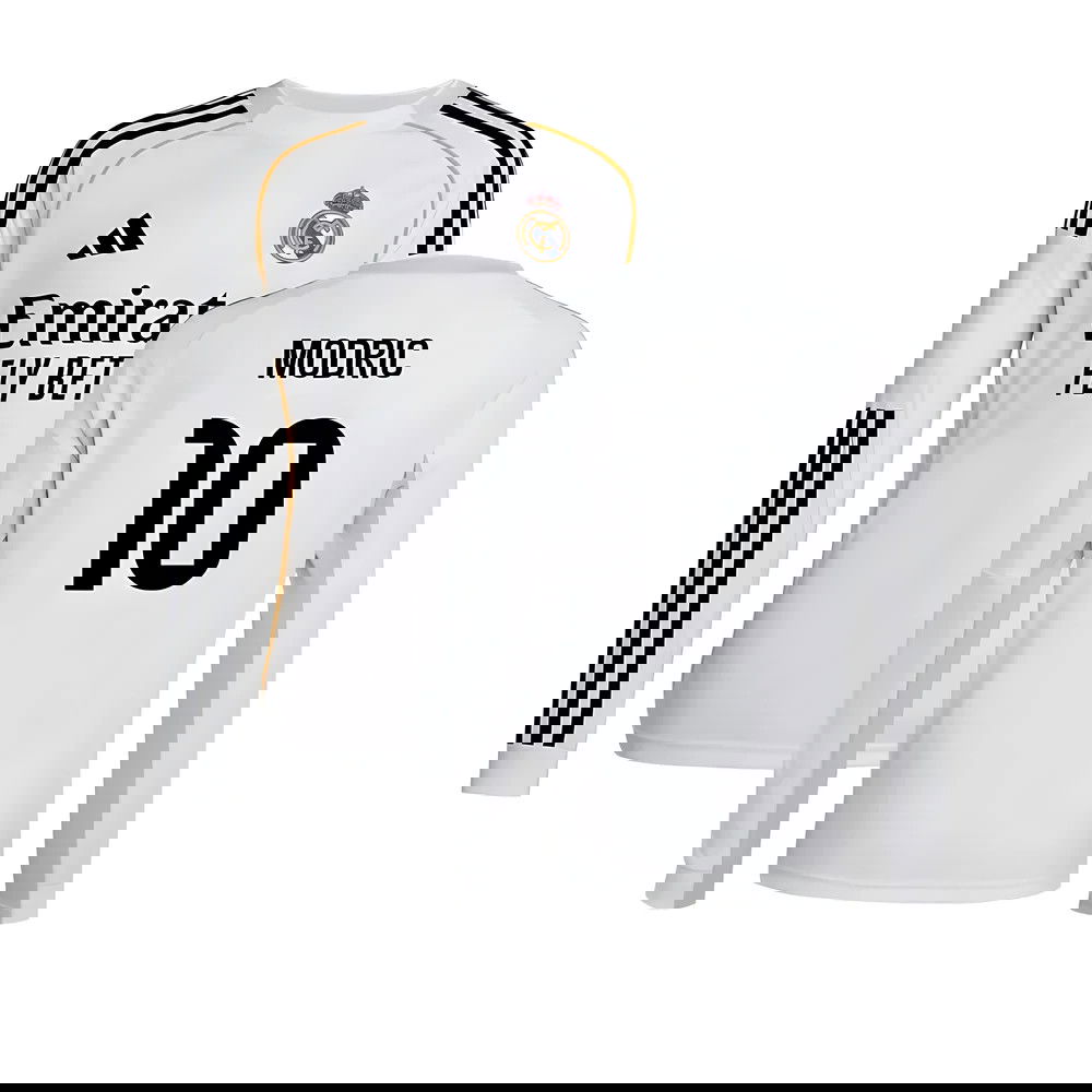 Tanie Koszulki Piłkarskie Real Madryt Długi rękaw MODRIC #10 Główna 2025-2026 Stroje Piłkarskie