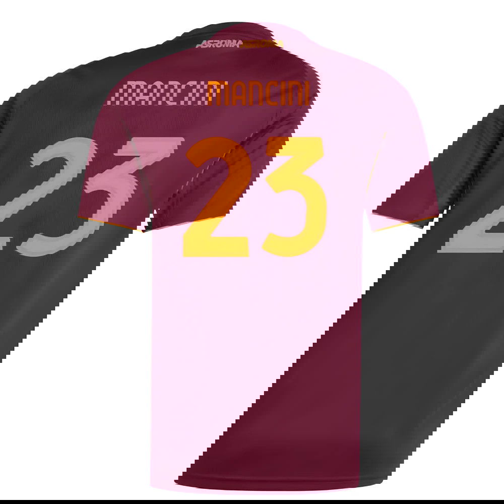 Tanie Koszulki Piłkarskie AS Roma MANCINI #23 Główna 2025-2026 Stroje Piłkarskie